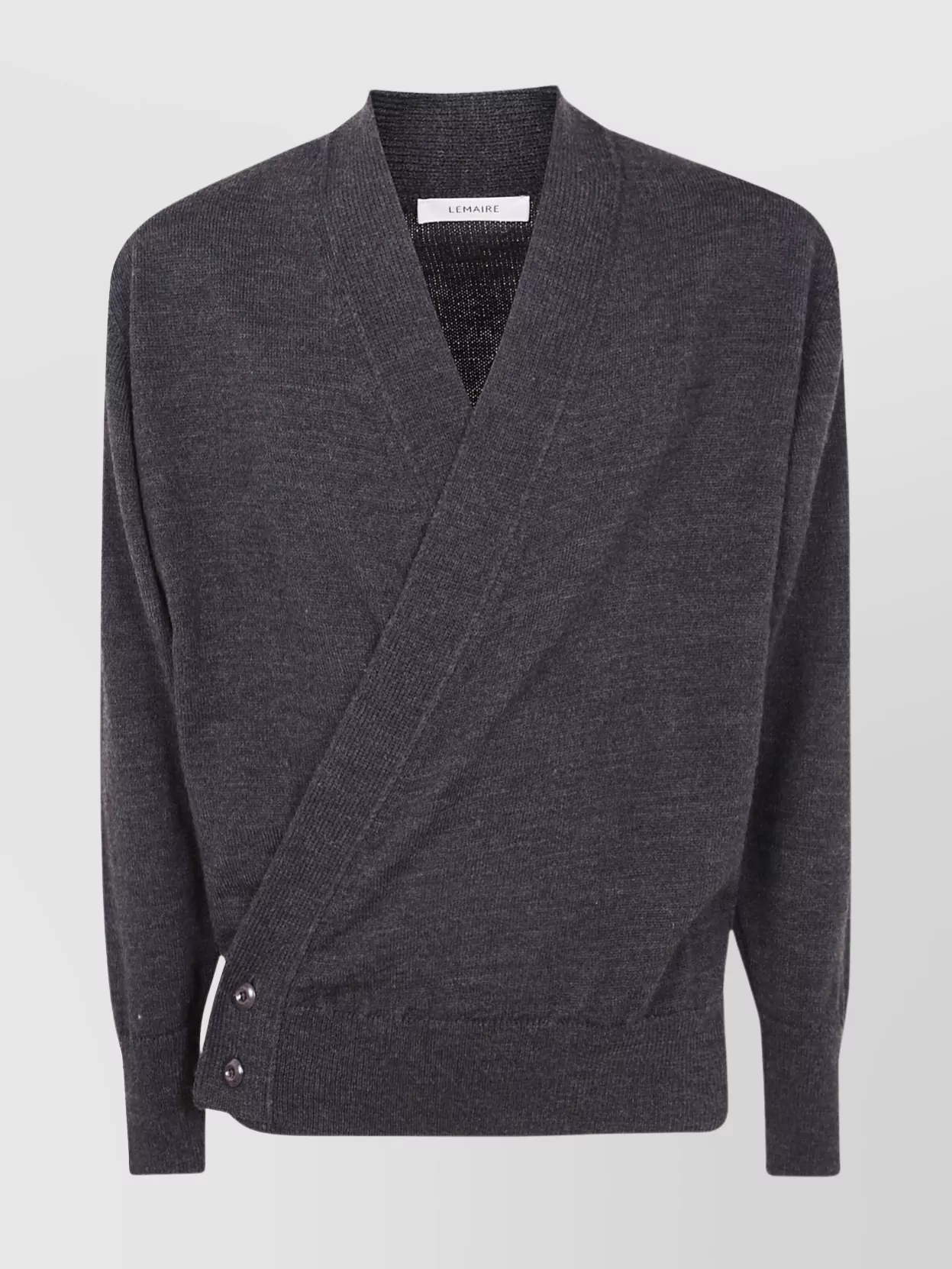 Lemaire Hooded Wrap Cardigan Button Detail
