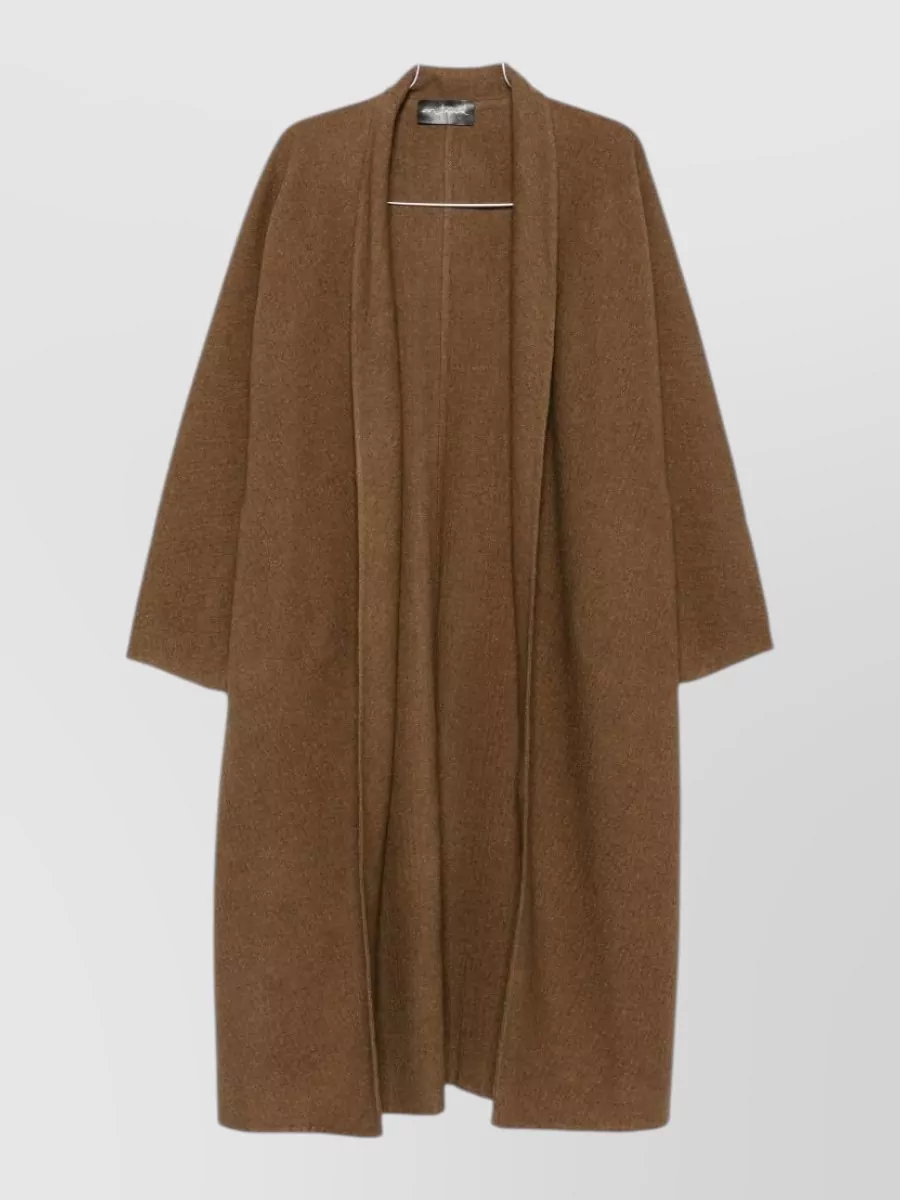 Cortana wool blend felted shawl collar long-sleeve coat