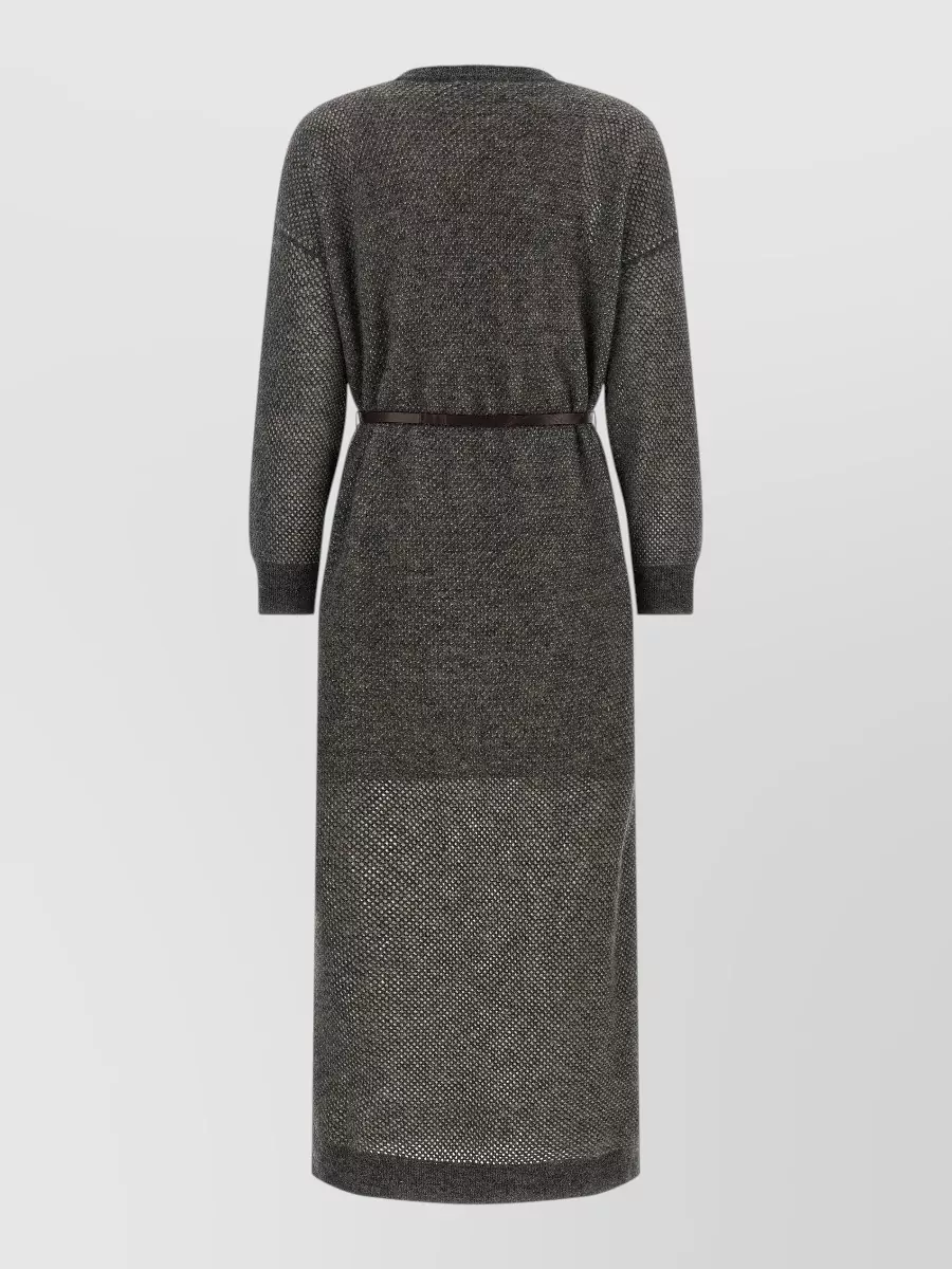 Brunello Cucinelli Sparkling Lamé-Knit Midi Dress
