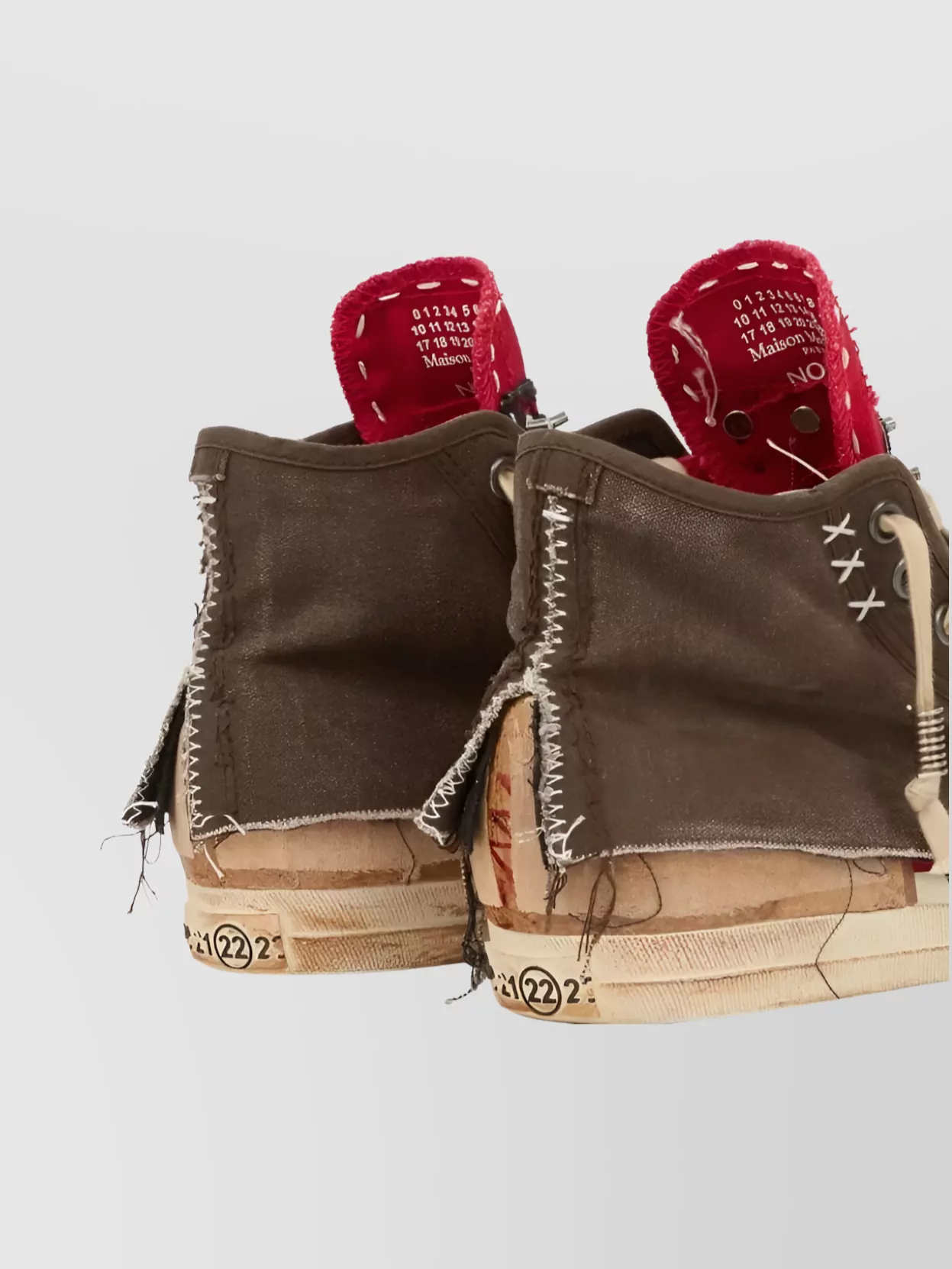 Maison Margiela High-top Sneakers Featuring Contrast Stitching In Animal Print