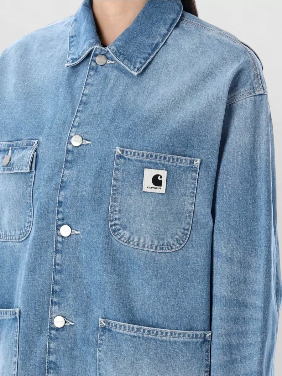 Carhartt Wip Womens Denim Coat Michigan Long Sleeves