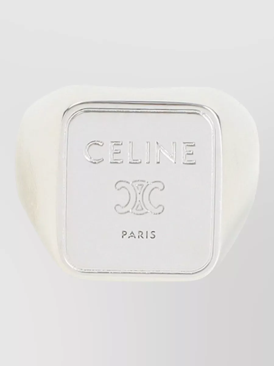 Celine Square Shaped Signet Ring With Polished Finish