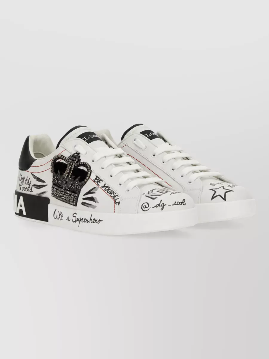 Dolce&Gabbana Leather Portofino Low-Top Sneakers