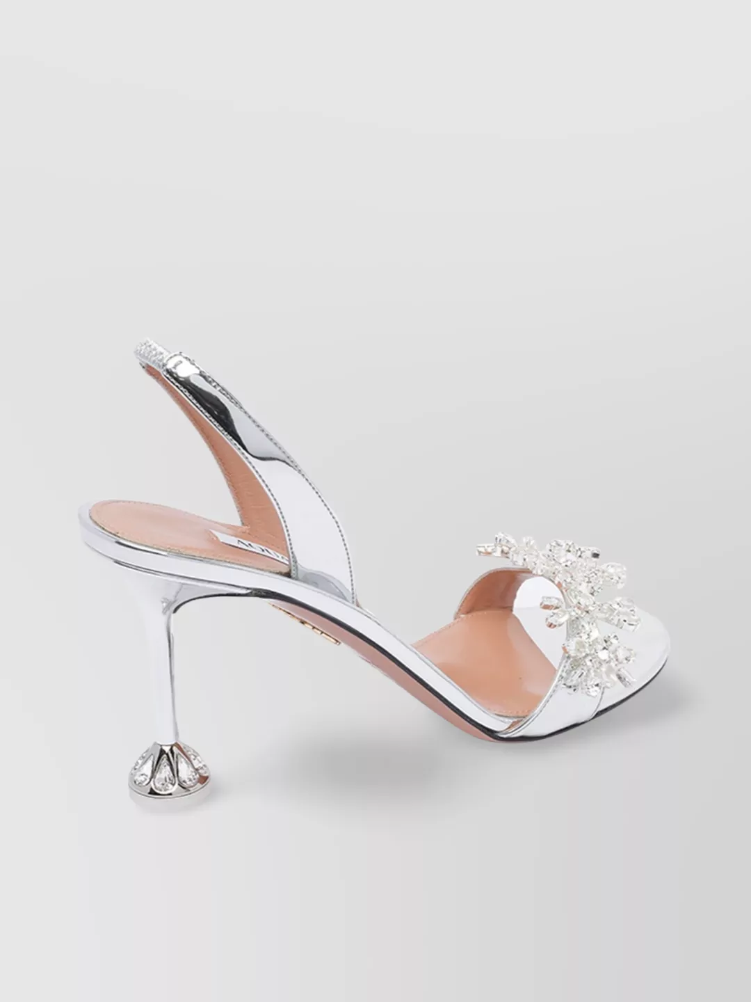 Aquazzura Crystal Embellished Leather Slingback Pumps