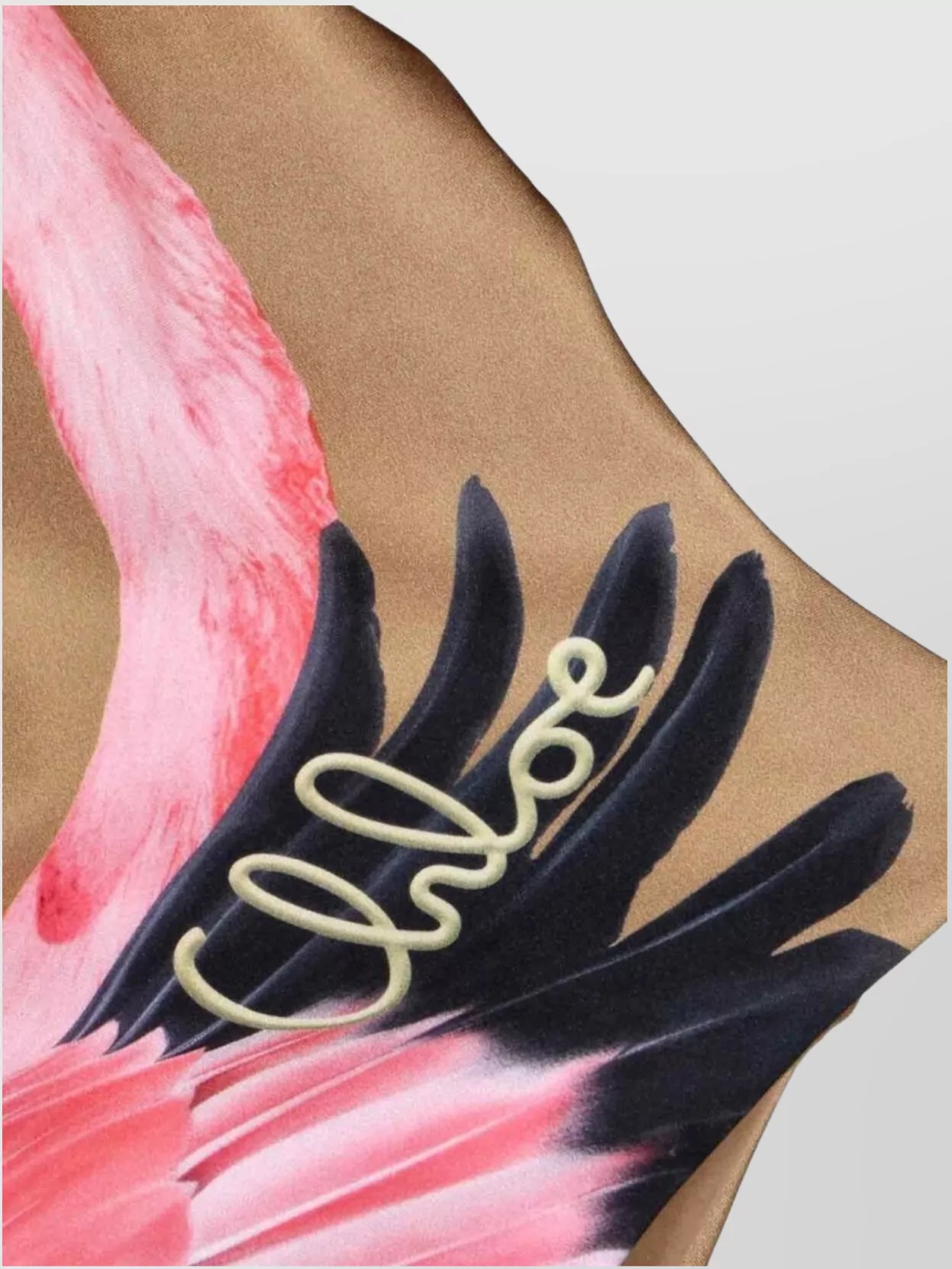 Chloé Flamingo Print Low Back Coverups