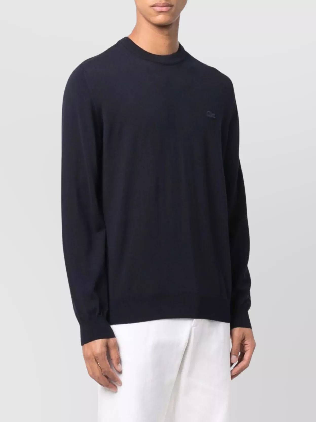 Lacoste Crew Neck Sweater Ribbed Cuffs