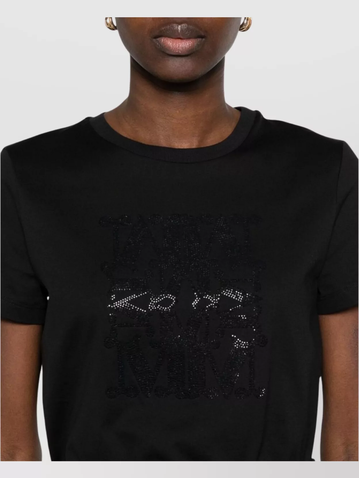 Max Mara Crew Neck Embellished Front Short Sleeves