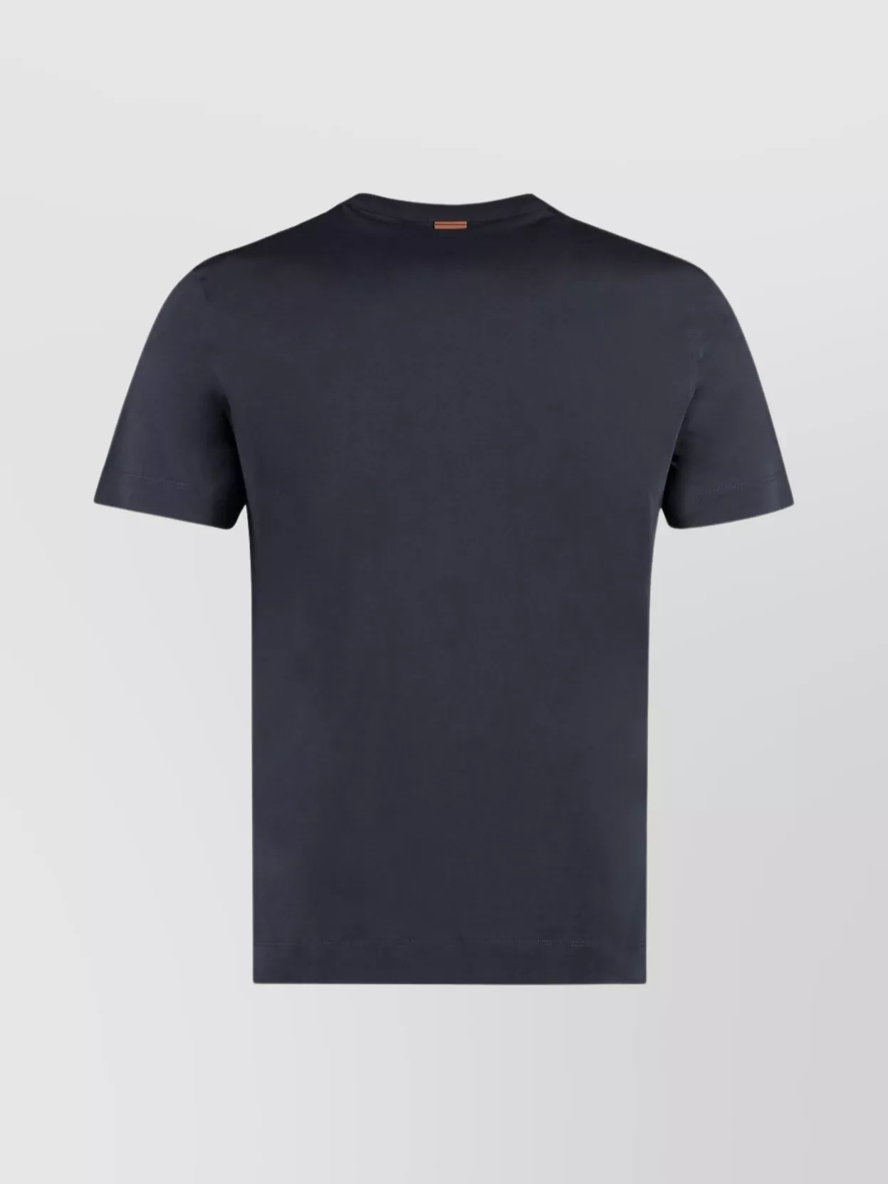 Zegna Logo Cotton Crew Neck T-Shirt With Side Slits