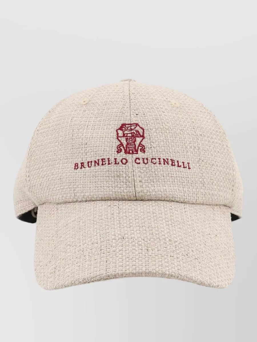 Brunello Cucinelli Silk Linen Wool Hopsack Baseball Cap