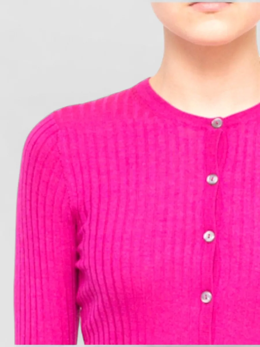 La Rose Ribbed Cashmere Cardigan
