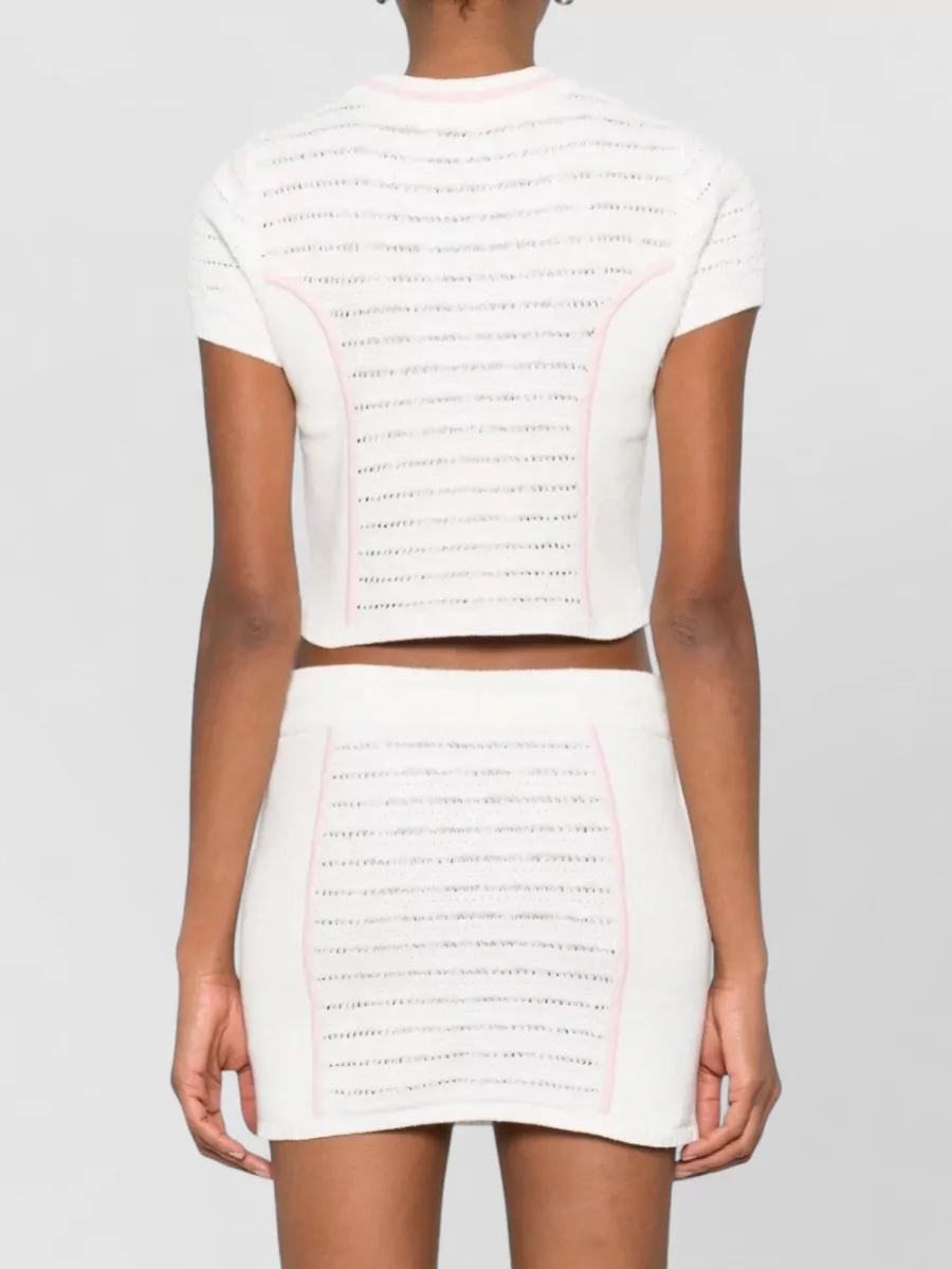 Casablanca Cropped Logo-Trim Knitted Top
