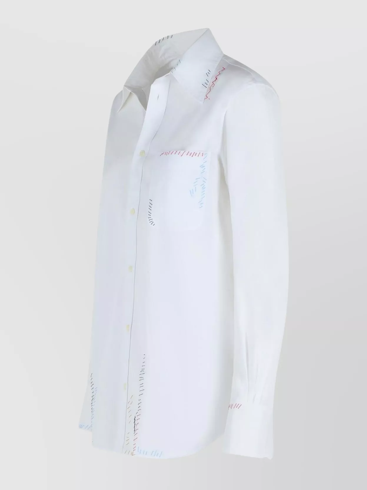 Marni Cotton Shirt With Chest Pocket And Structured Collar