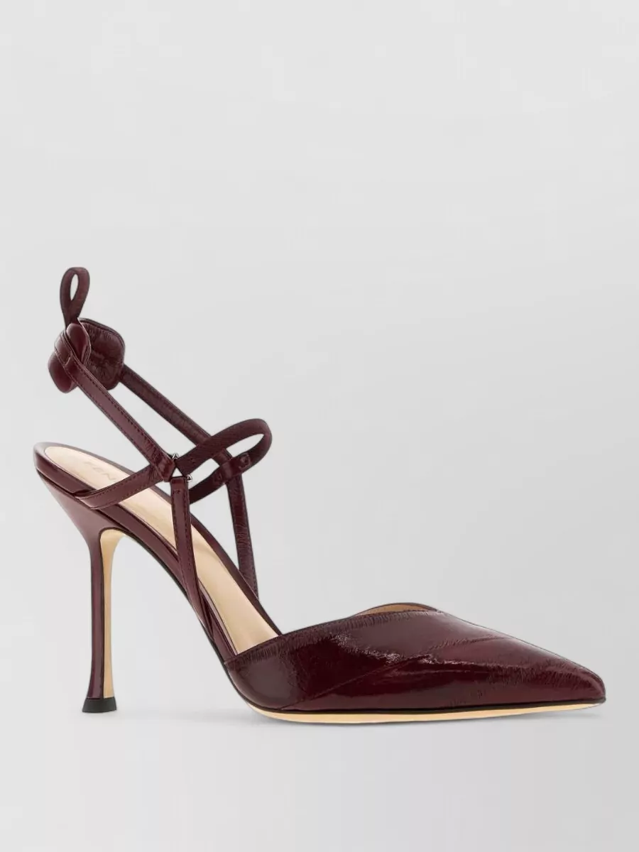 Fendi Leather chevron-pattern slingback pumps