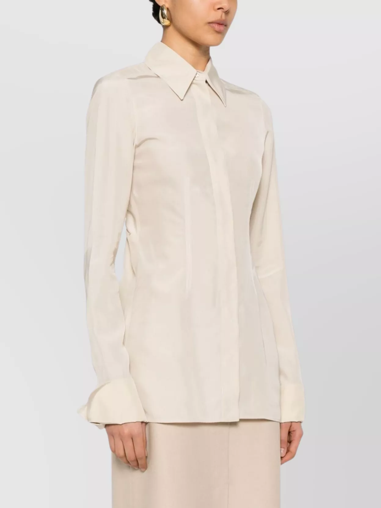 Sportmax Backless Long Sleeve Fitted Waist Shirt