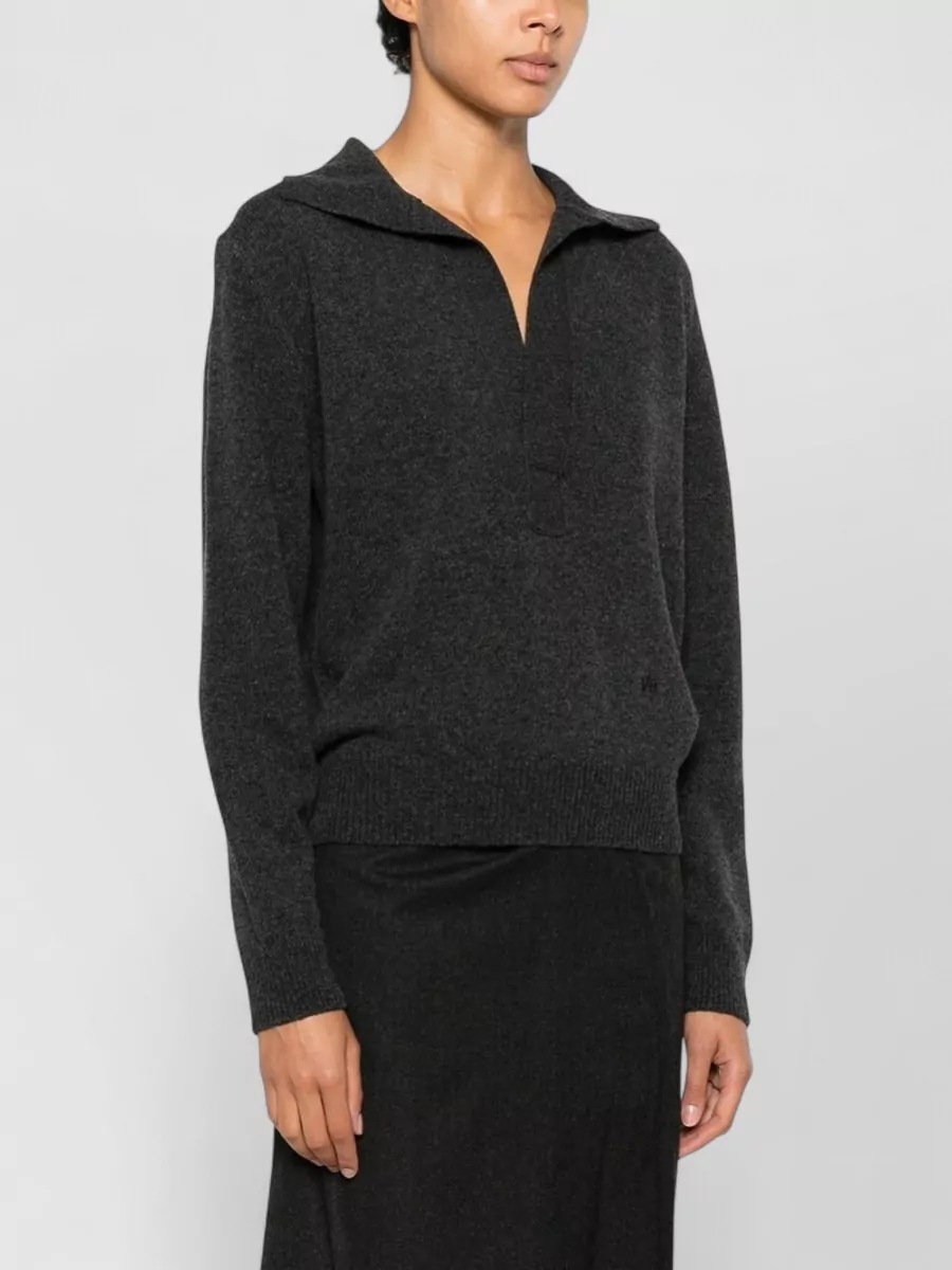 Victoria Beckham Cashmere Wool Polo Collar Long Sleeve Jumper