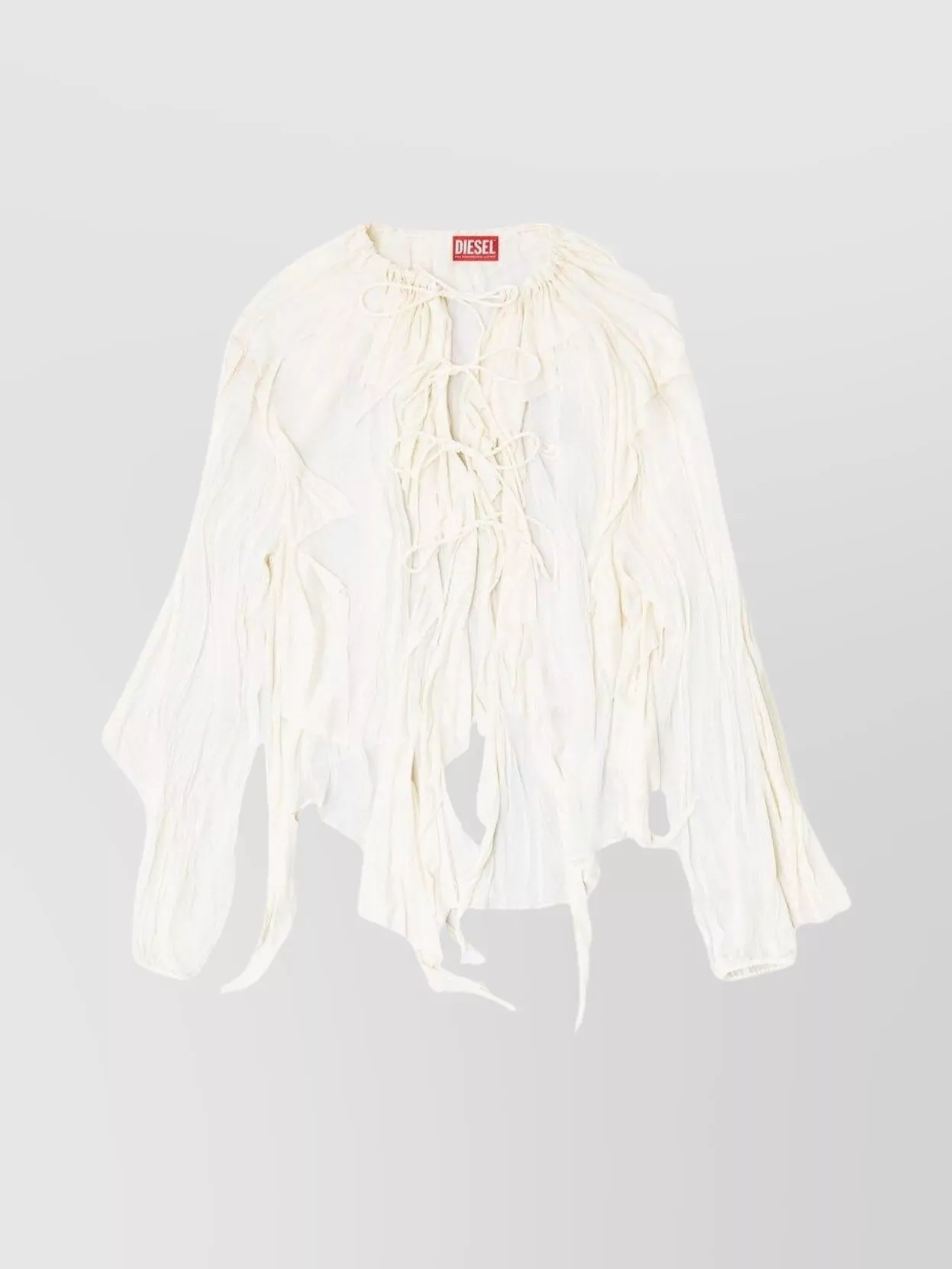 Diesel Lightweight long sleeve sheer ruffled top
