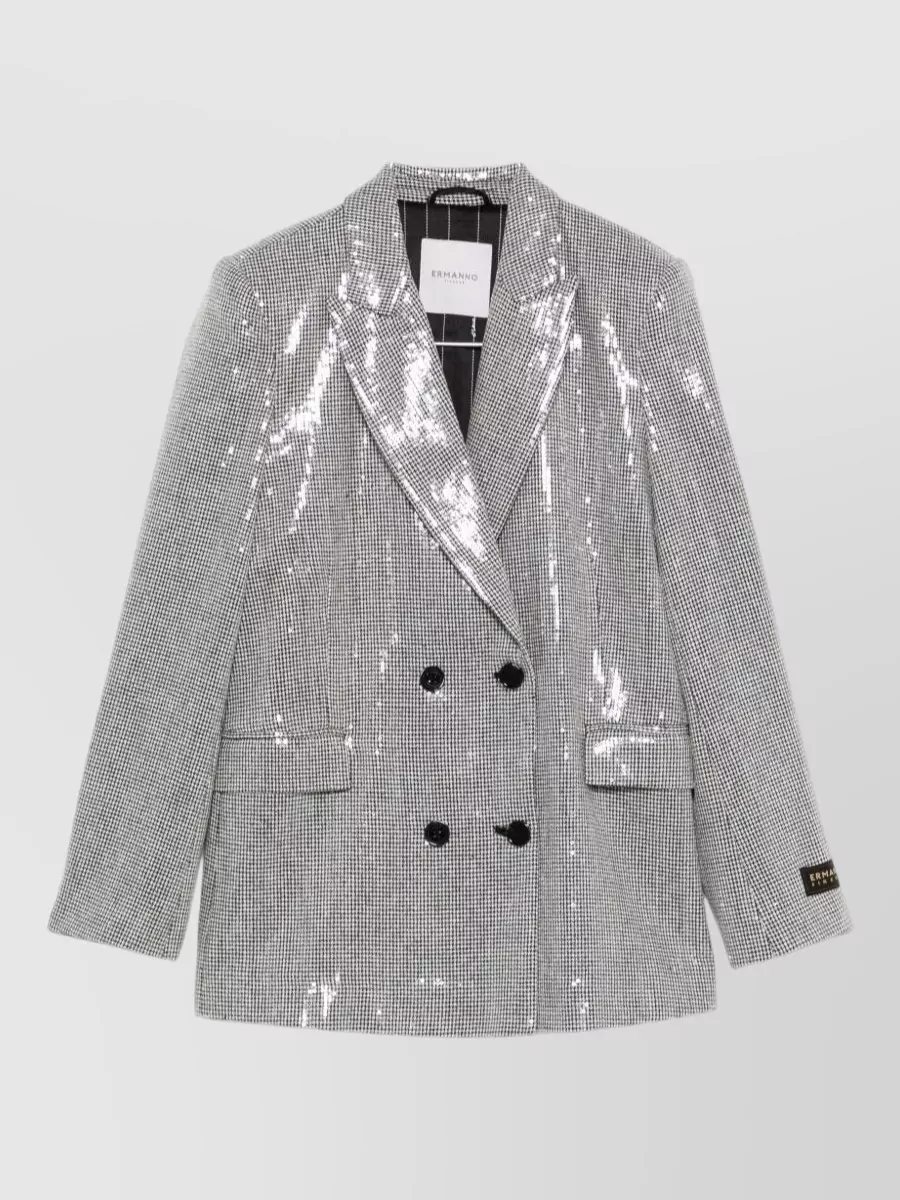 Ermanno Firenze Sequined double-breasted jacket