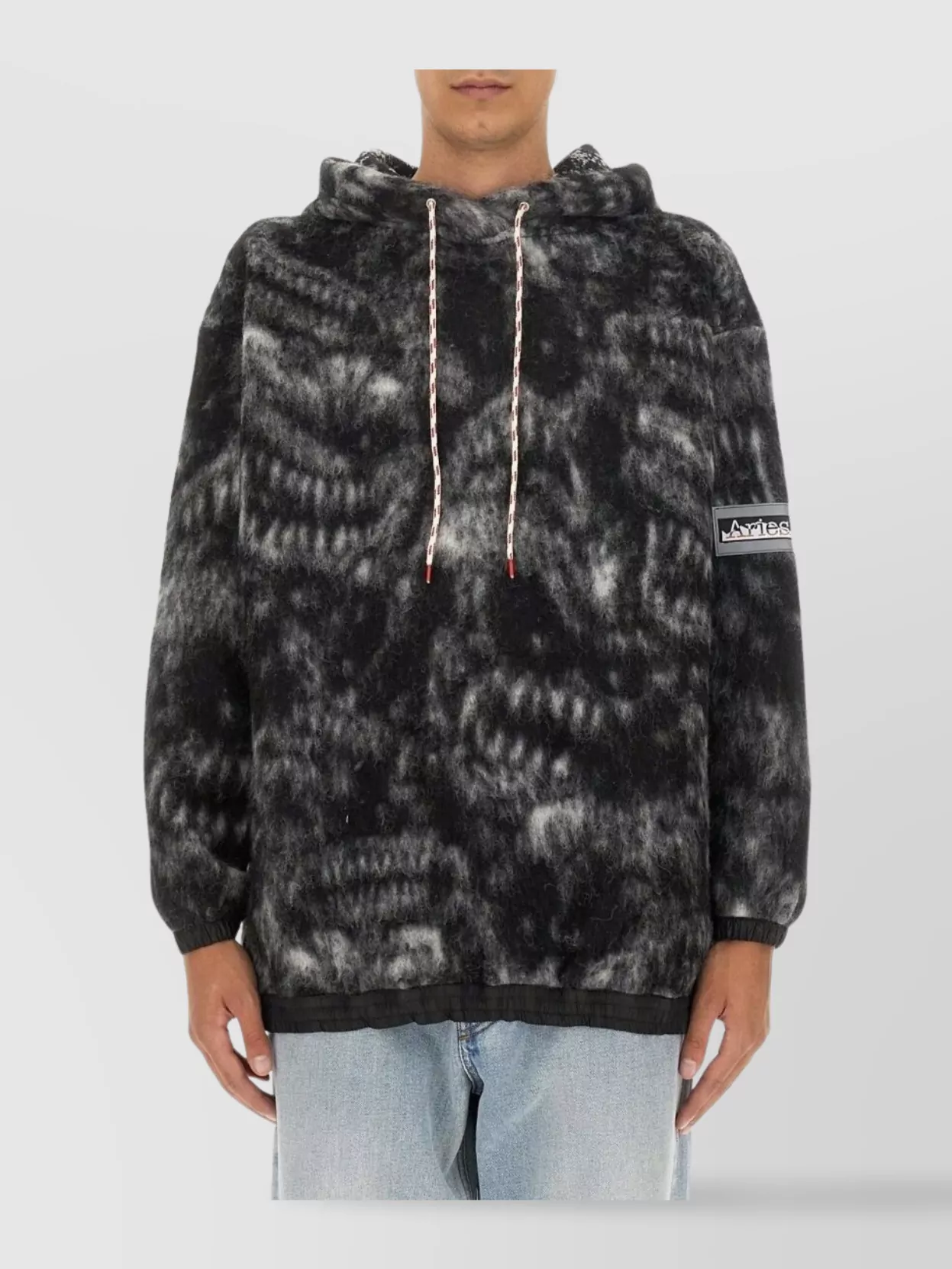 Aries Oversize Hooded Sweatshirt Ribbed Finish