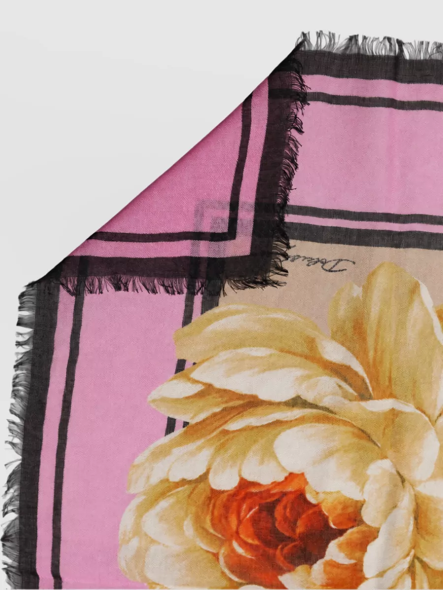 Dolce&Gabbana Floral Cashmere Silk Scarf