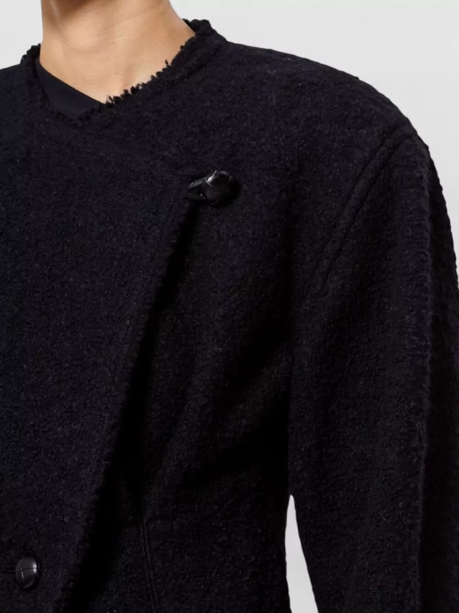 Isabel Marant Bouclé Asymmetric Single-Breasted Coat
