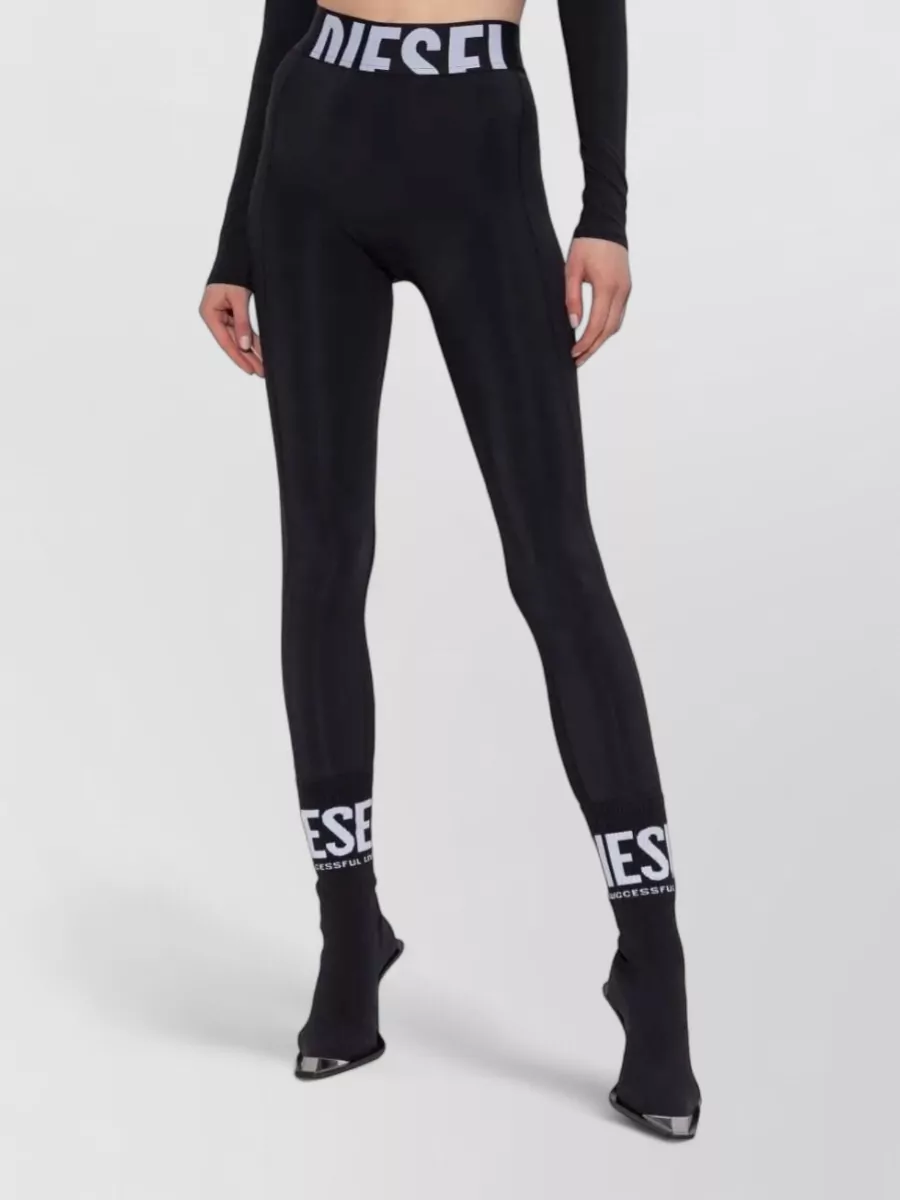 Diesel High-Rise Ankle-Length Logo Leggings