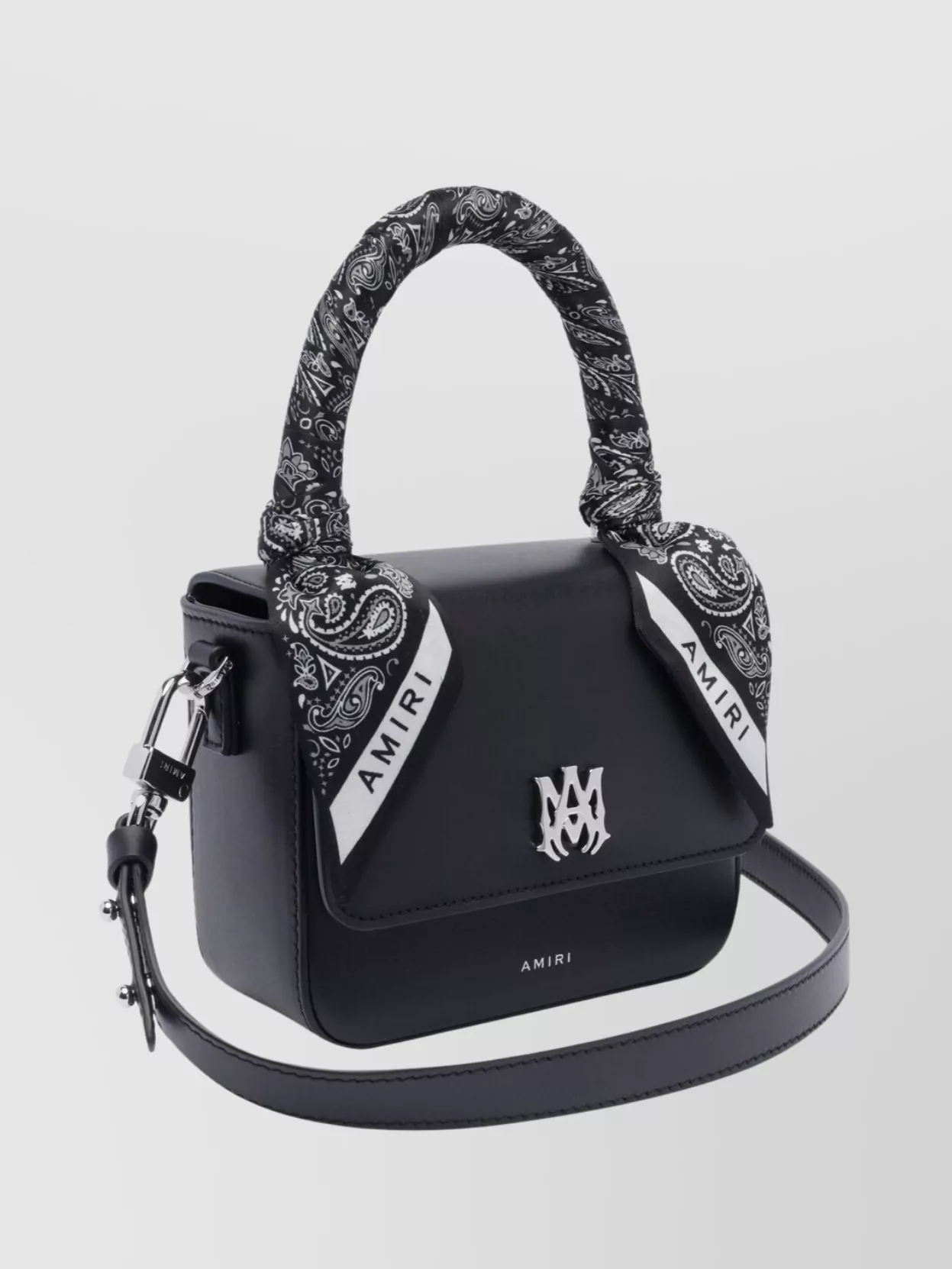 Amiri Adjustable Strap Bandana Detail Micro Ma Bag Top Handle
