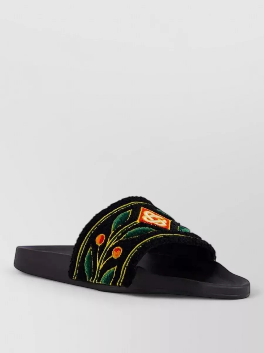 Casablanca Embroidered Terry Slides