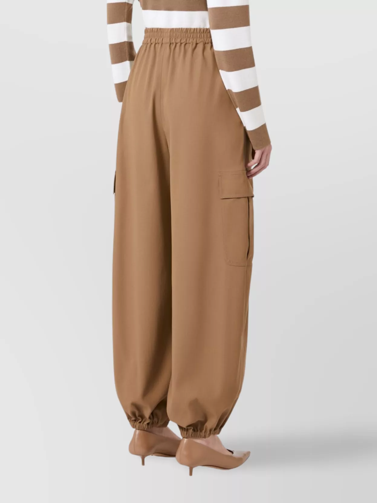 Max Mara Cotton High-Rise Wide-Leg Cargo Trousers