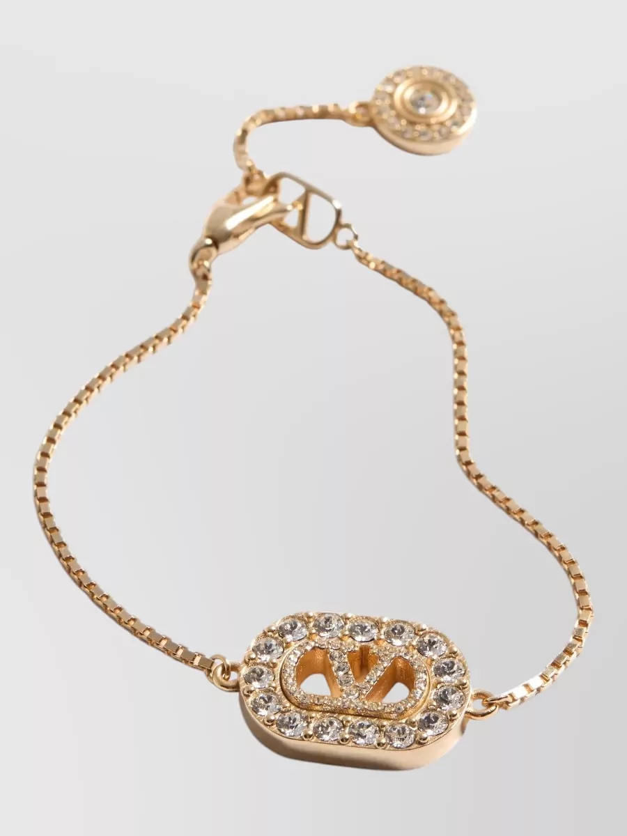 Valentino Garavani Crystal-Embellished Metal Bracelet