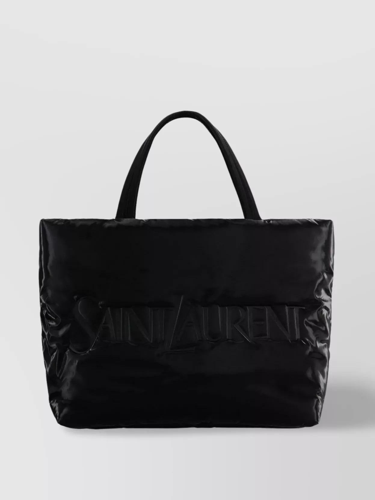 Saint Laurent Quilted Leather Tote With Black Metal Hardware