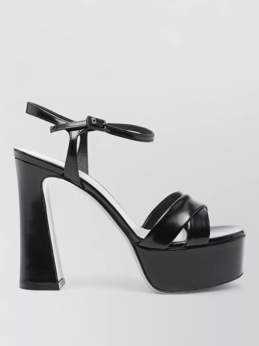 Roberto Festa Leather Ankle-Strap Block-Heel Pumps