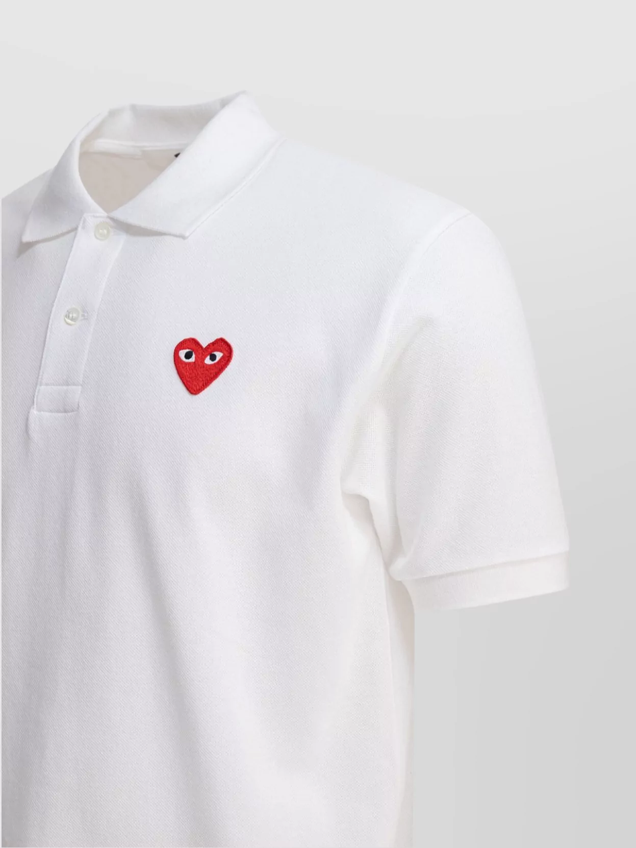 Comme Des Garçons Play Cotton Button-Down Polo Shirt