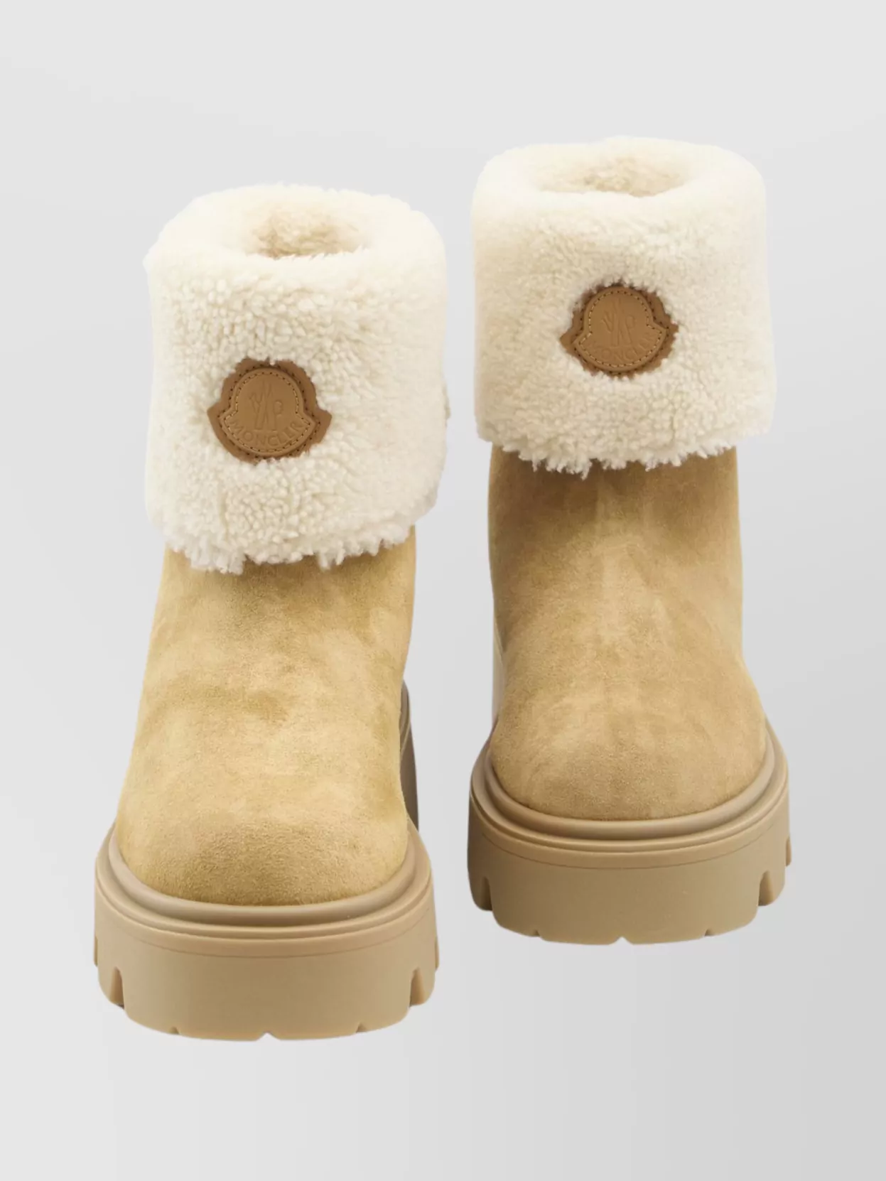 Moncler Suede And Shearling Ankle Boots