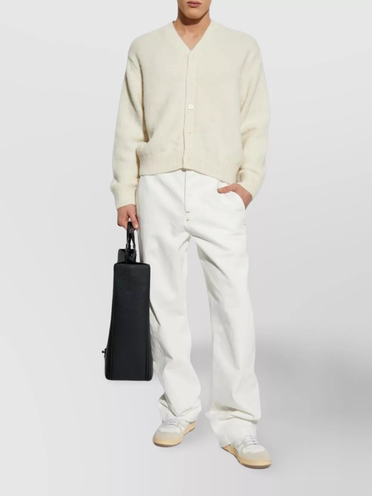 Jacquemus V-Neck Rib Knit Trim Sweater