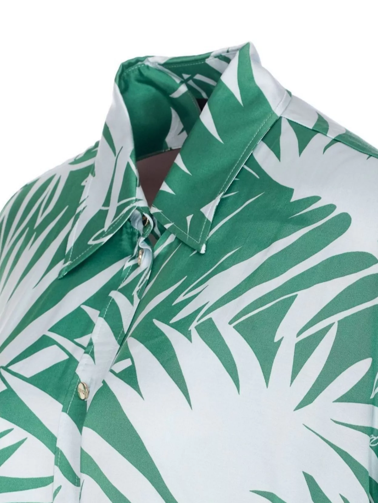 Liu •jo Liu Jo Relaxed-fit Multicolor Shirt With Tropical Palm Print