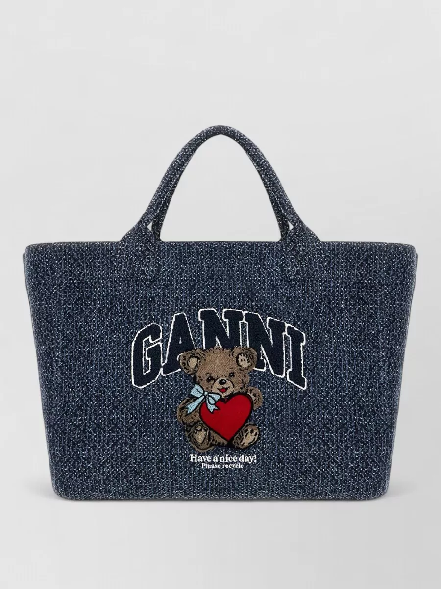 Ganni Medium cotton tote bag