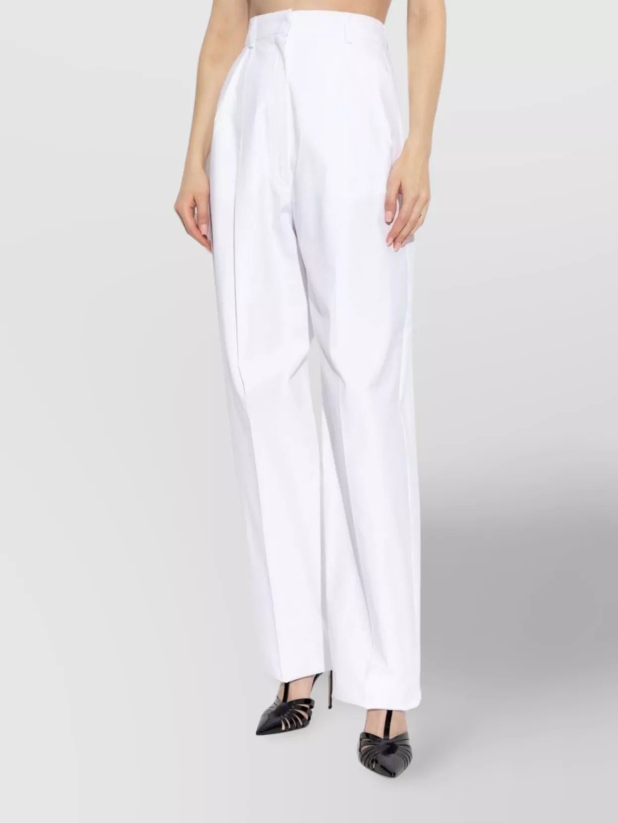 Sportmax Straight Trousers With Belt Loops And Pleated Design