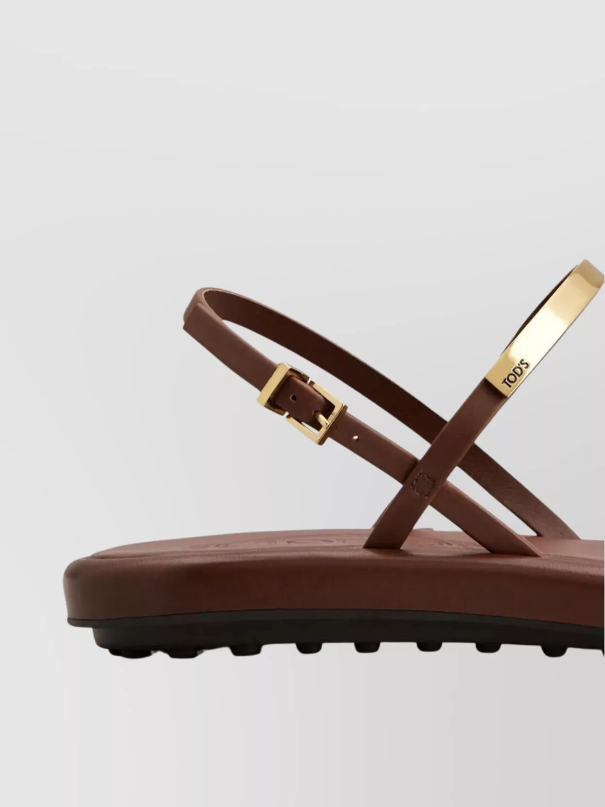 Tod's Leather Buckle Detail Flat Sole Sandals