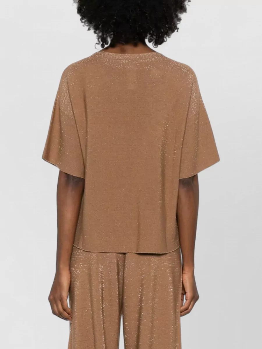 Fabiana Filippi Wool Cotton Knit Sweater Short Sleeves