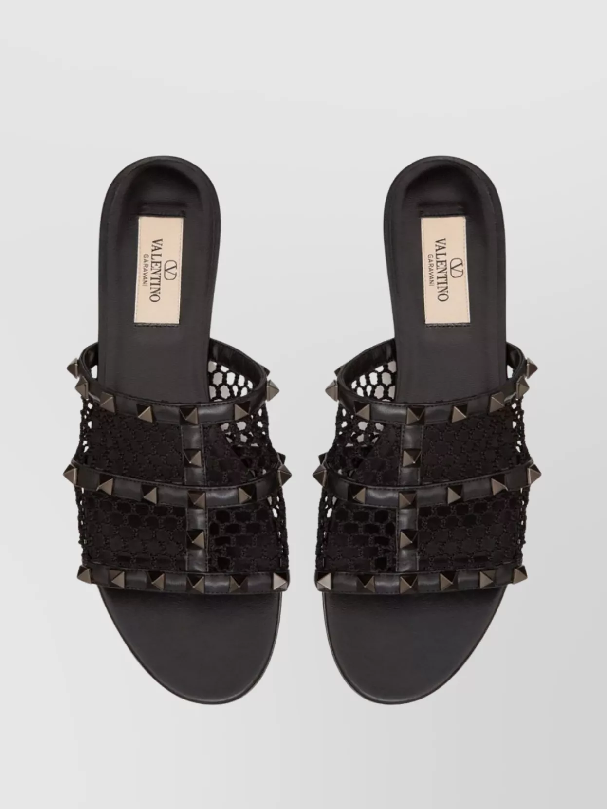 Valentino Garavani Studded Mesh Flat Sole Sandals