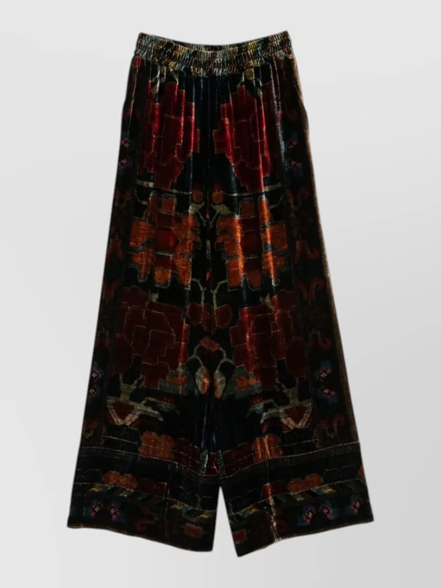 Pierre louise mascia silk printed wide-leg trousers