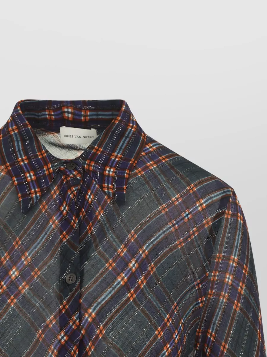 Dries Van Noten Silk Plaid Shirt