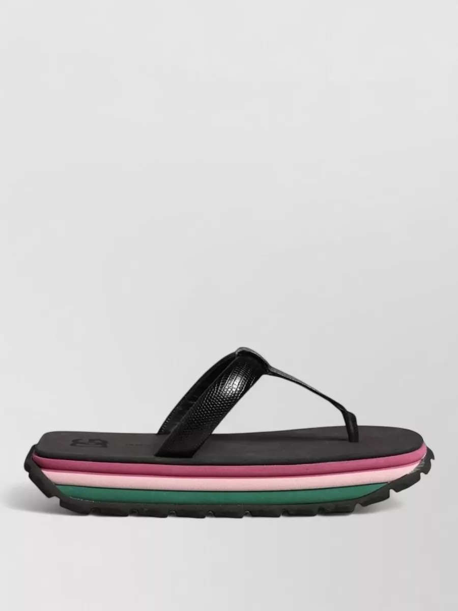 Dolce&Gabbana Leather Chunky Flip Flops