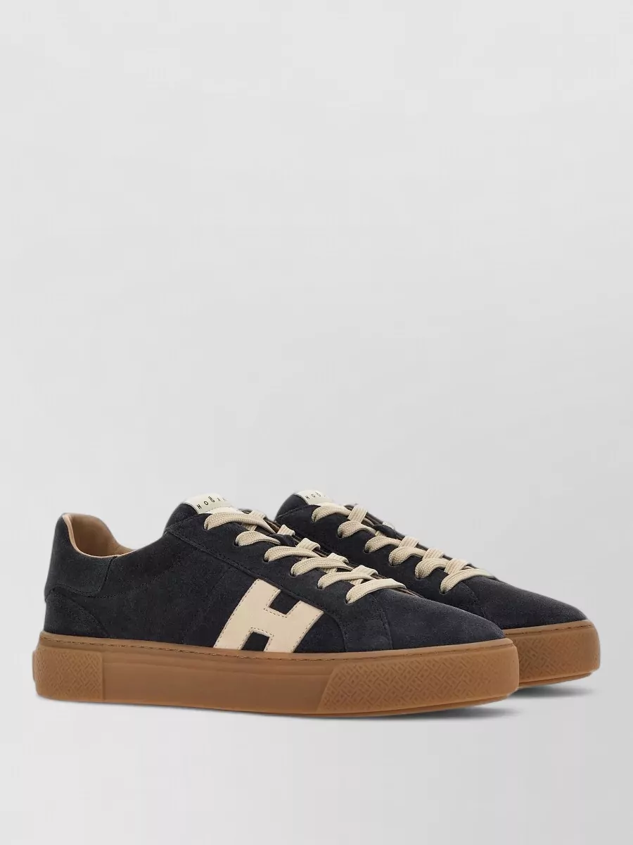 Hogan Suede leather low-top lace-up sneakers