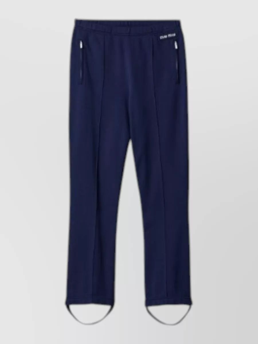 Miu Miu Nylon Pants Double Knit Ribbed Cuffs In Multi