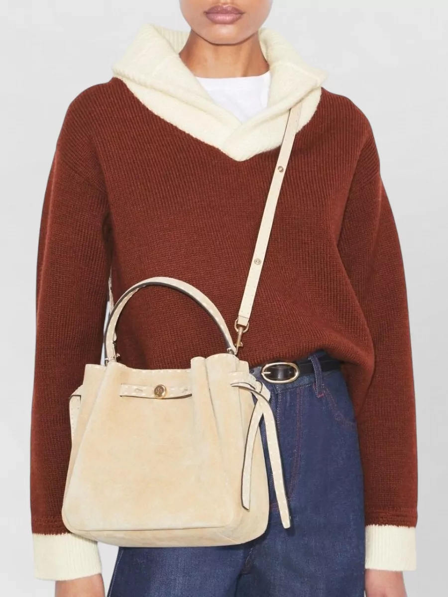 Tory Burch Romy Suede Leather Bucket Bag