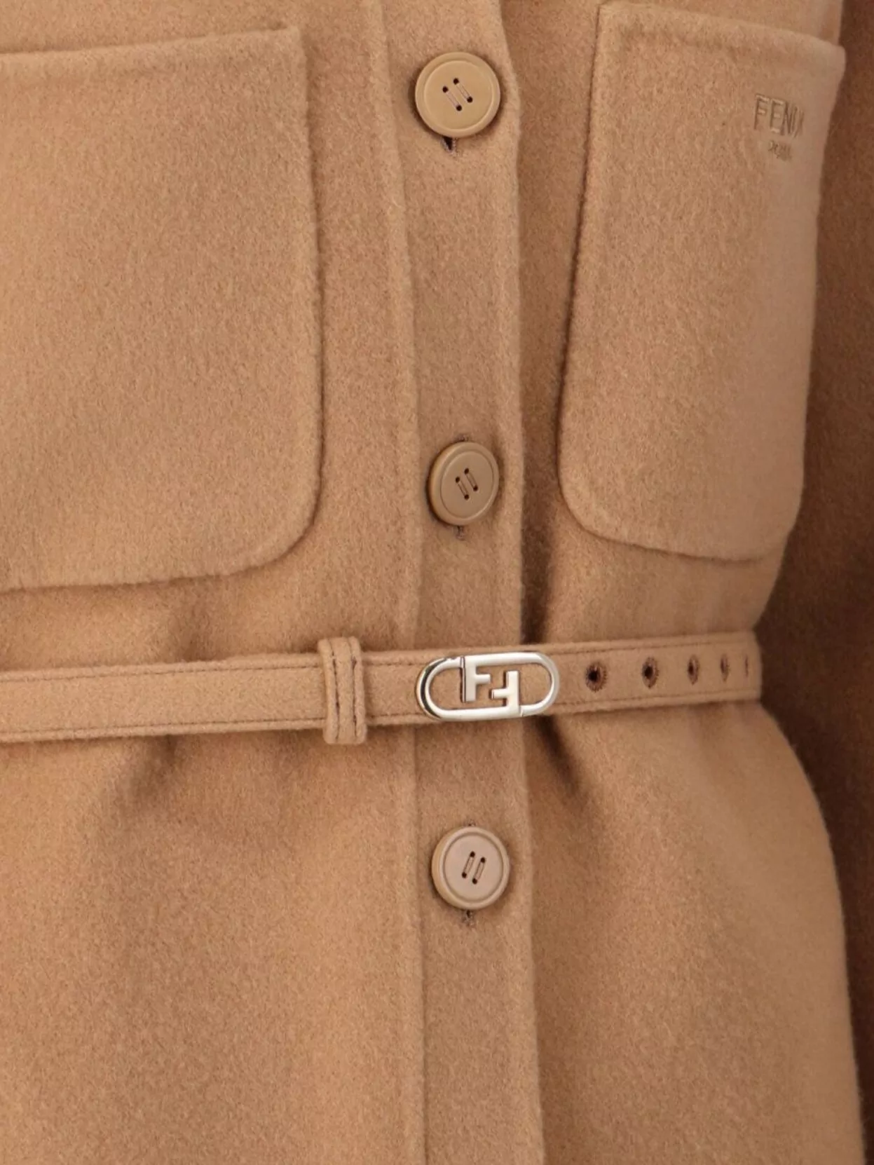 Fendi Belted Waist Long Sleeve Knitwear Top