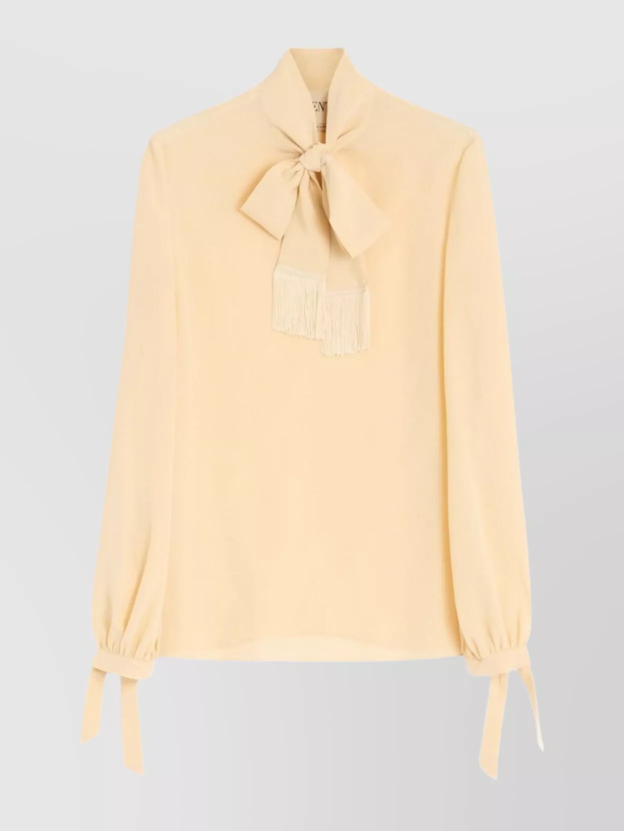 Valentino Silk Blouse With Bow And Fringe