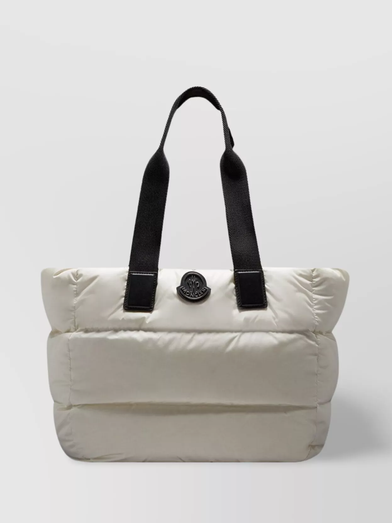 Shop Moncler Quilted Ribbon Handle Tote Bag In Grey