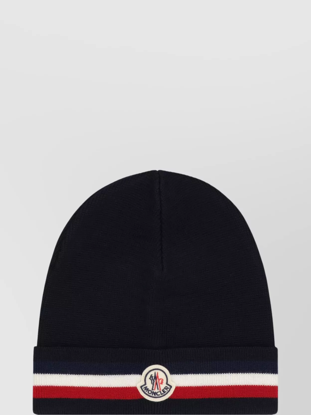 Moncler Striped Wool Hat Folded Brim